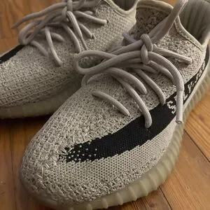 Yeezy Knit Sneakers in Light Gray and Cream Yeezy x Adidas Light Pink/Grey Cotton Knit Boost 350 V2  main image 3